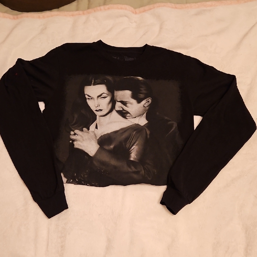 Bela Lugosi Loves Vampira Plan Bite T-Shirt Size Small Crop
